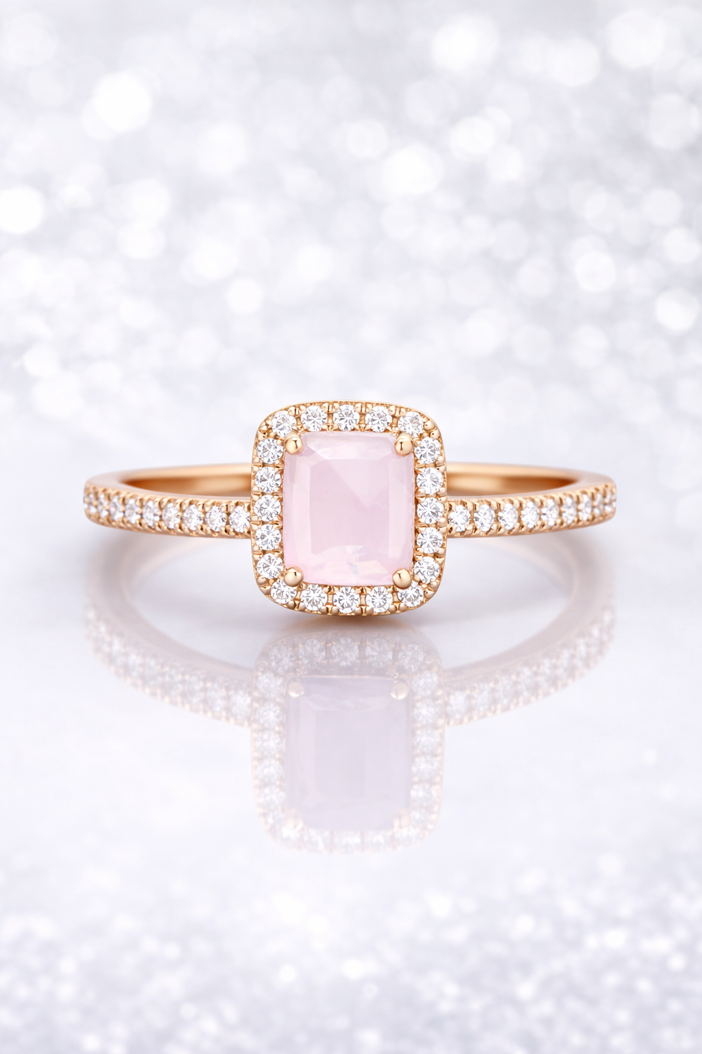 Blush Radiance Halo Ring