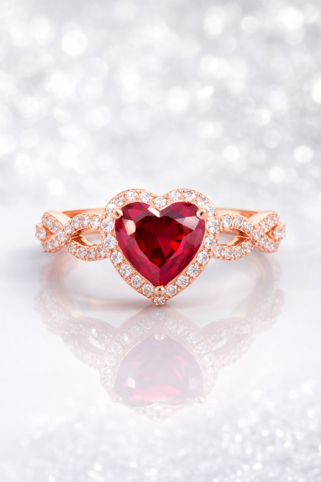 Crimson Heart Elegance Ring