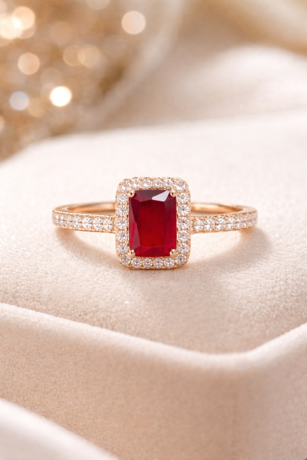 Royal Crimson Halo Ring