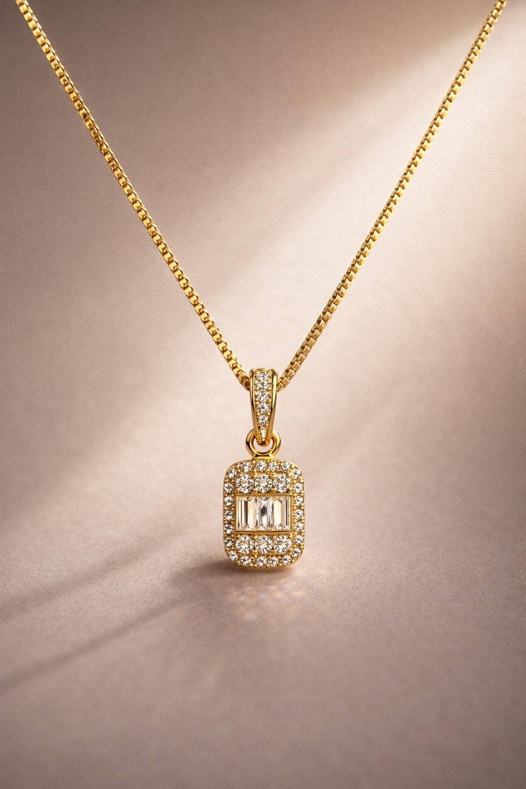Radiant Frame Gold Pendant