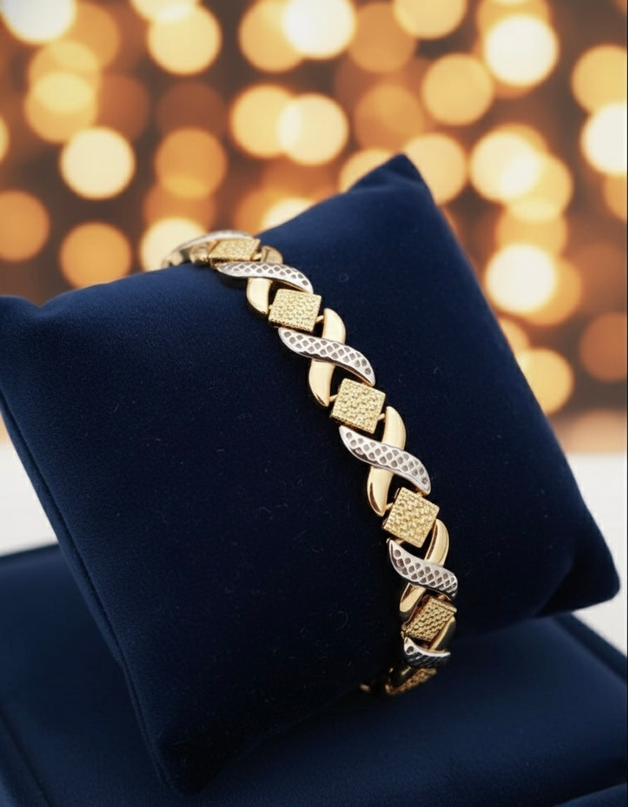 Golden Serpent Weave Men's Bracelet
