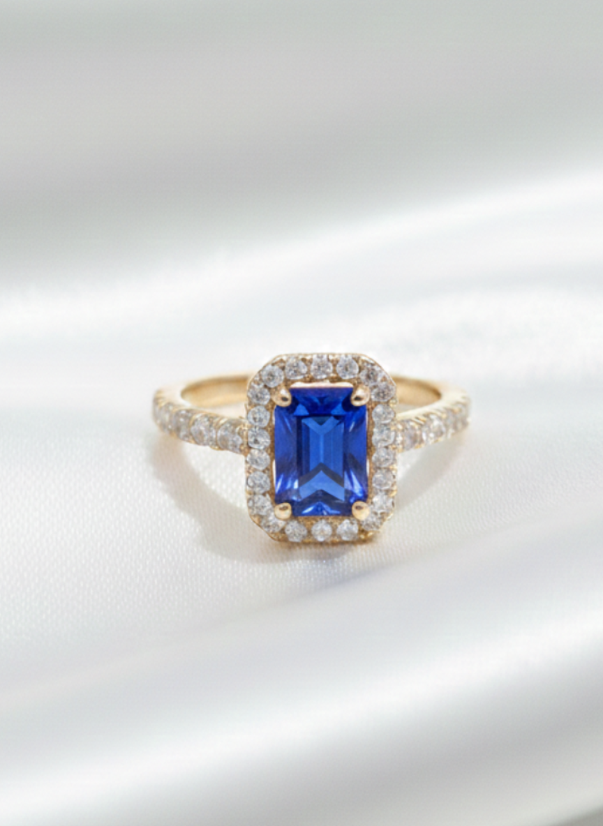 Sapphire Grace Halo Ring