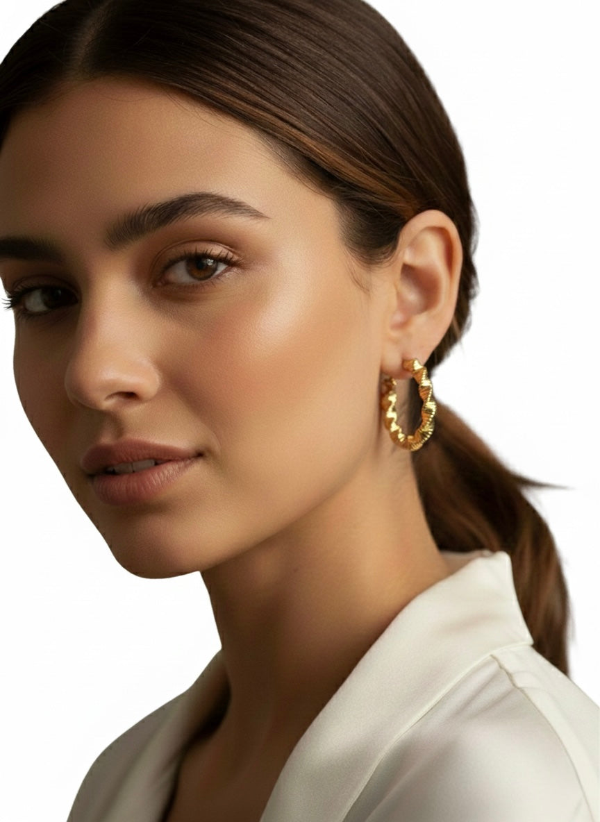 Golden Helix Hoops Earrings