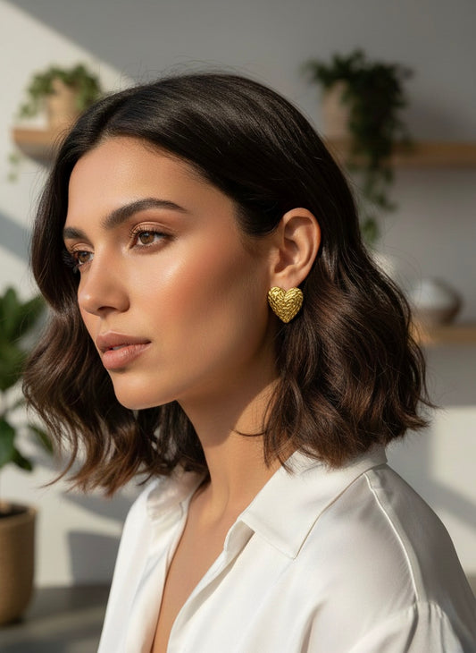 Radiant Heart Studs Earrings