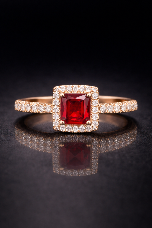Crimson Royale Halo Ring