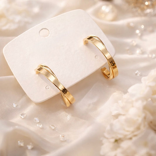 Golden Arc Hoops Earrings