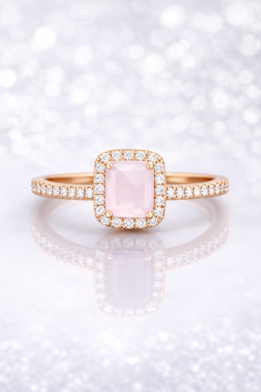 Blush Radiance Halo Ring
