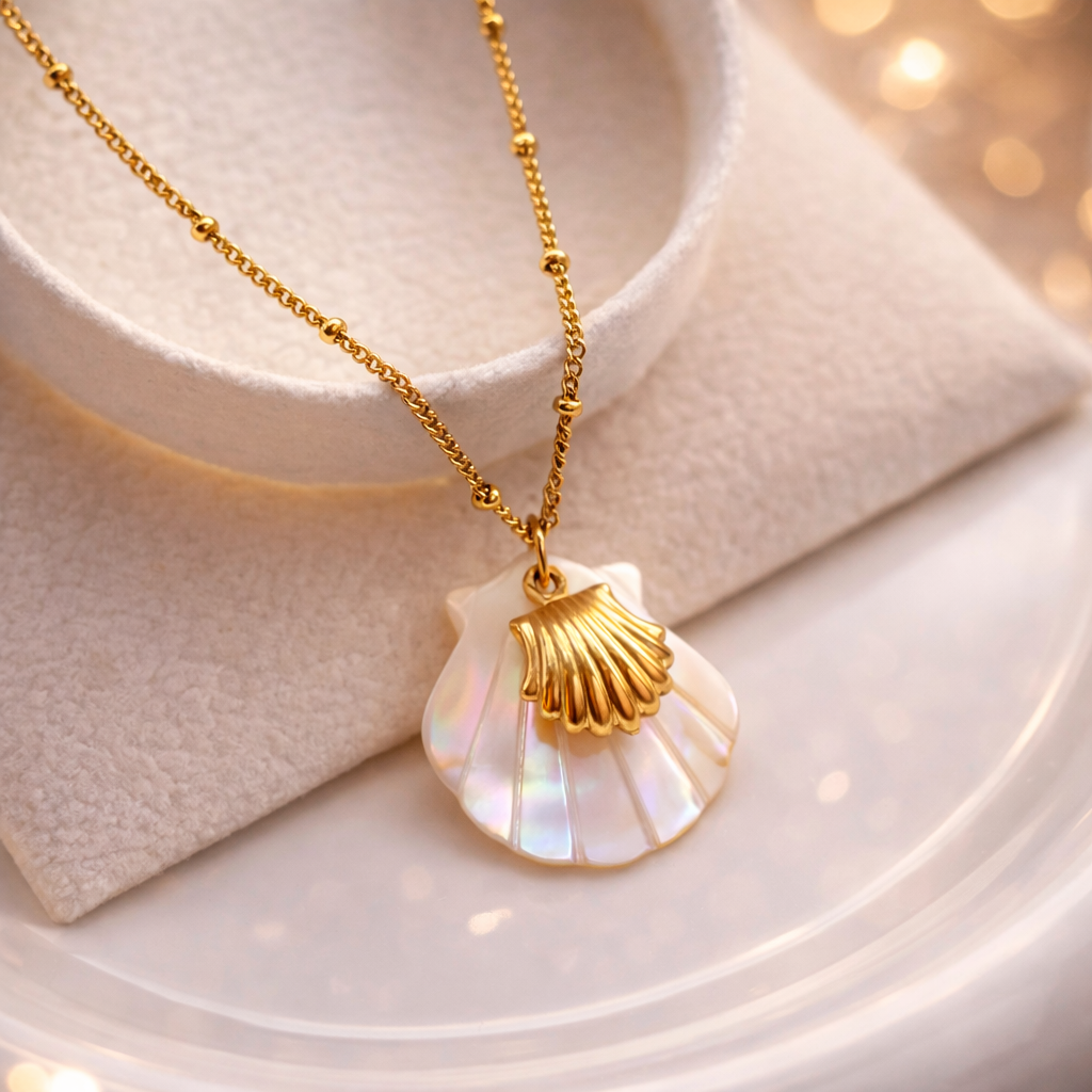 Golden Dusk Shell Pendant