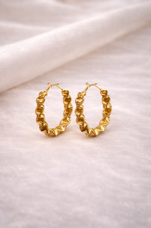 Golden Helix Hoops Earrings