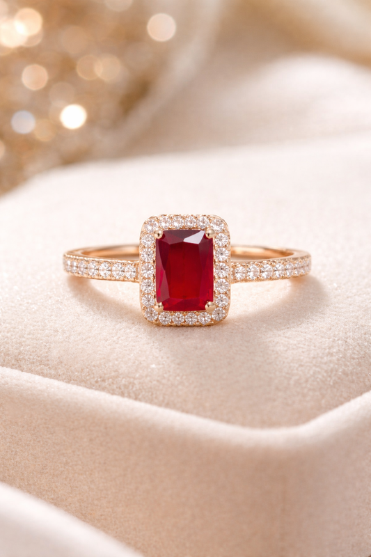 Royal Crimson Halo Ring