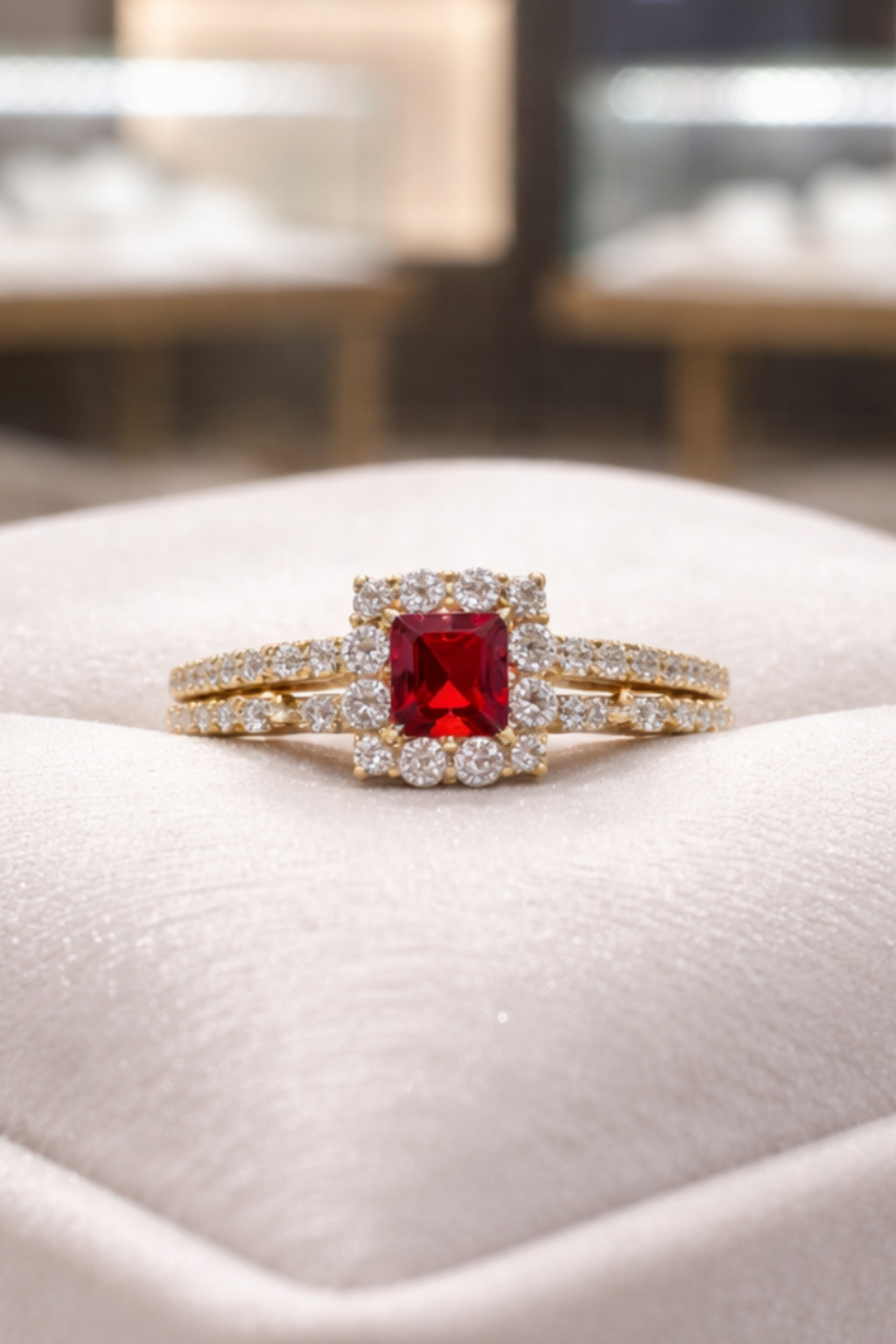 Emerald Royale Halo Ring