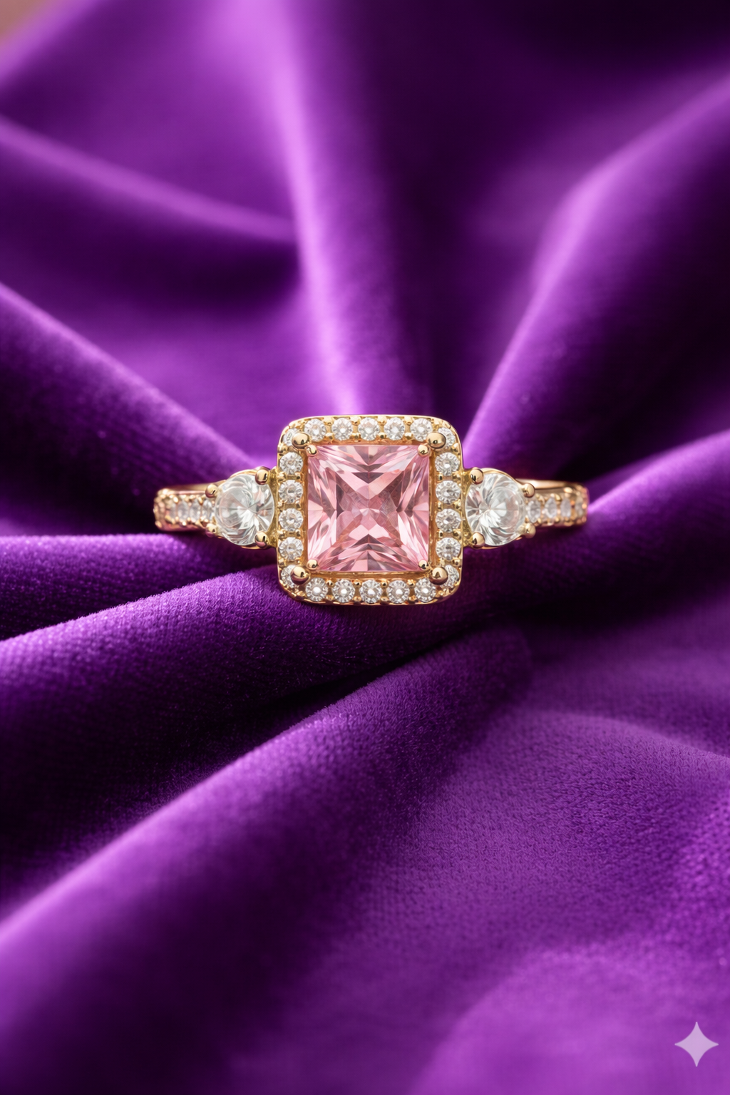 Blush Radiance Halo Ring