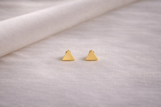 Golden Vertex Studs Earrings