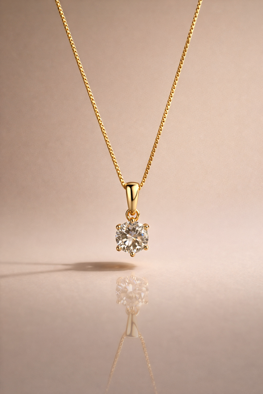 Solitaire Glow Gold Pendant
