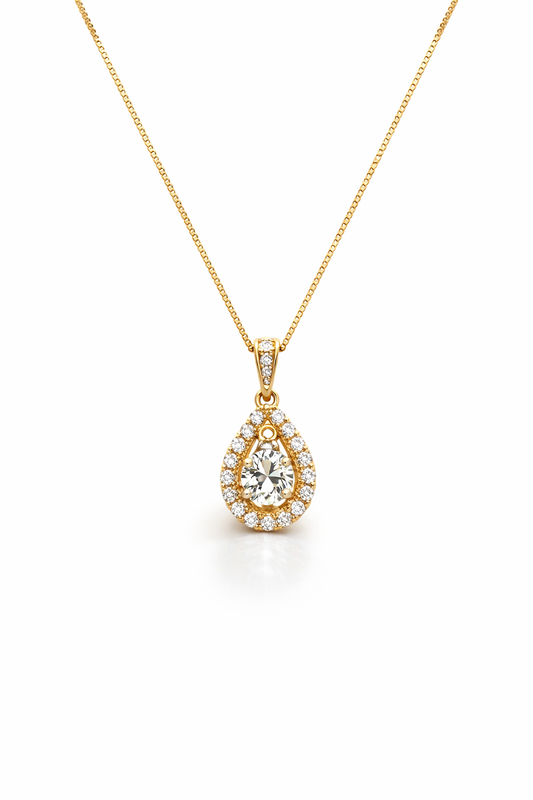 Teardrop Radiance Gold Pendant