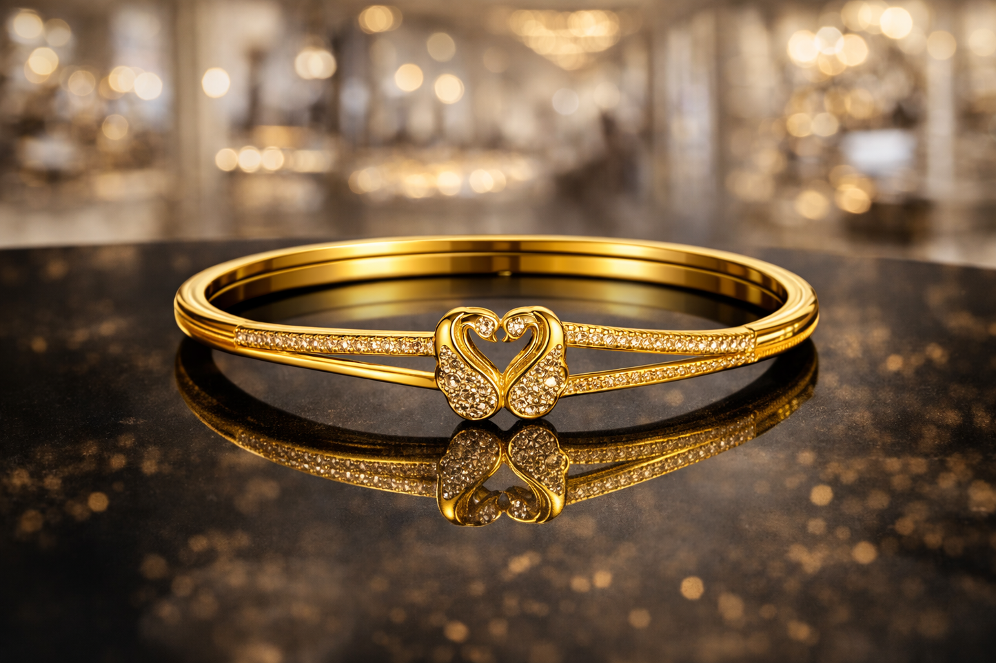 Golden Heart Embrace Women Bracelet