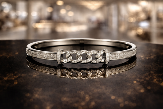 Silver Luxe Chain Accent Women Bracelet