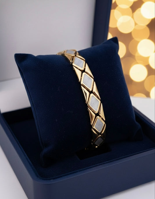 Golden Diamond Crest Men's Bracelet