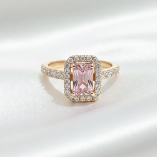 Blush Radiance Halo Ring