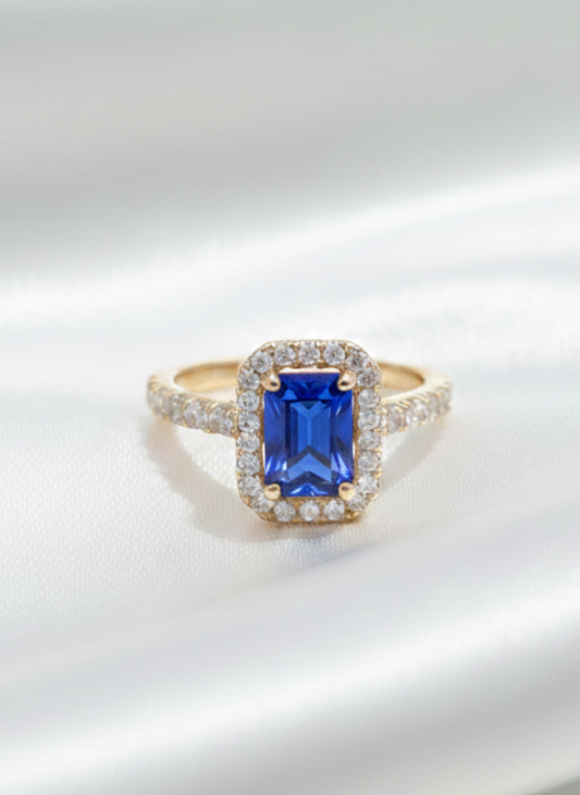 Sapphire Grace Halo Ring