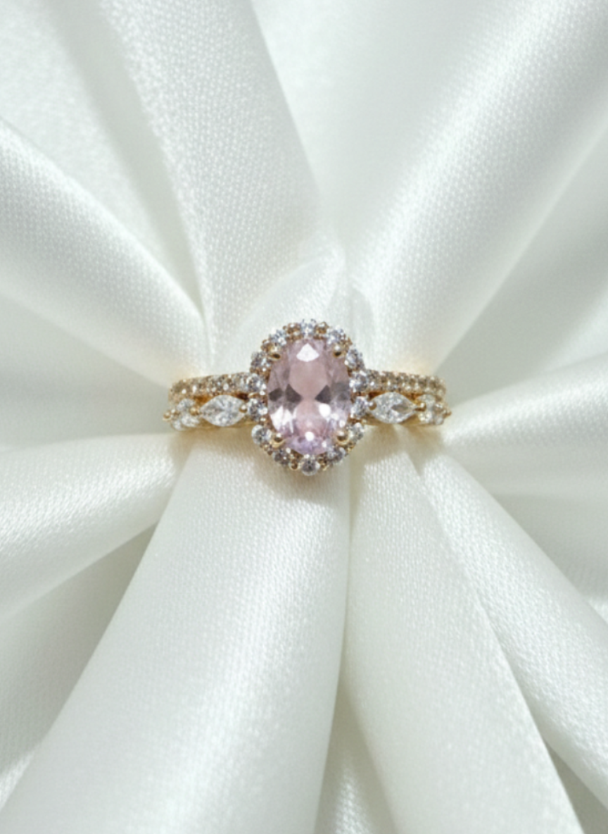 Blush Petal Halo Ring