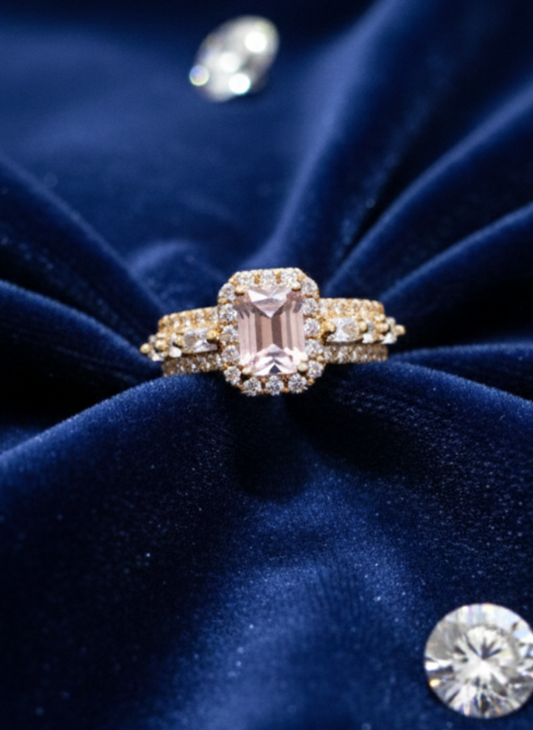 Midnight Blush Halo Ring