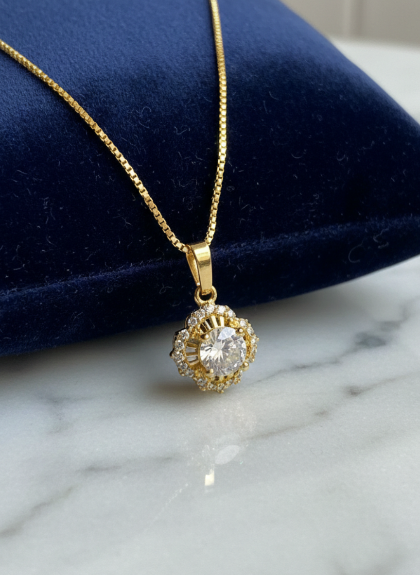Radiant Bloom Gold Pendant