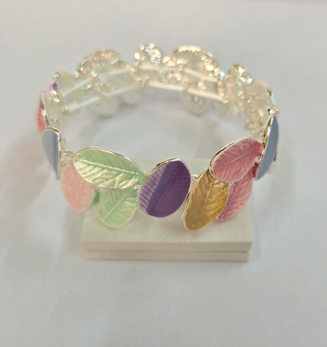 Pastel Leaf Charm Bracelet