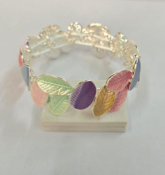 Pastel Leaf Charm Bracelet